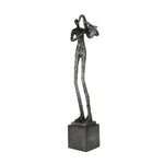 Sagebrook Home Polyresin Sax Musician On Base 17``, Silver