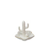 Sagebrook Home White/Gold Cactus Flower Ringholder