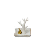Sagebrook Home White/Gold Rabbit Ring Holder