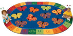 Carpet For Kids KIDSoft 123 ABC Butterfly Fun Educational Rug, Oval