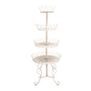 Sagebrook Home 4-Tier White Metal Display Stand, Kd