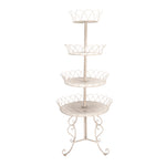 Sagebrook Home 4-Tier White Metal Display Stand, Kd