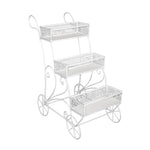 Sagebrook Home 3-Tier White Metal Display Cart, Kd