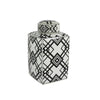 Sagebrook Home White/Black Square Ceramic Jar 15.75``