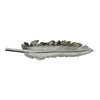 Sagebrook Home Silver Ceramic Feather Plate