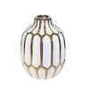 Sagebrook Home Ceramic Vase 8", White/Gold