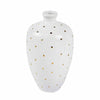 Sagebrook Home White Vase W/ Gold Dots 9.5``