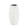 Sagebrook Home White Vase W/ Gold Dots 7.75``