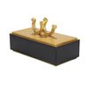 Sagebrook Home Black/Gold Horseshoe Box 11.75``