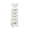 Sagebrook Home 12605-01 16" White Slat Ceramic Candle Holder