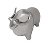 Sagebrook Home Silver Ceramic Bull, Head Up 8``