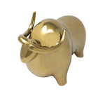 Sagebrook Home 12615-02 8" Gold Ceramic Bull, Head Up