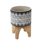 Sagebrook Home Ceramic 5.5`` Planter On Stand, Gray