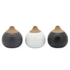 Sagebrook Home Set of 3 Matte Bud Vases, Black/Gray/White