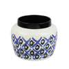 Sagebrook Home White/Black/Blue Ceramic Pot 7``