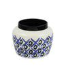 Sagebrook Home White/Black/Blue Ceramic Pot 5.5``