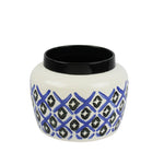 Sagebrook Home White/Black/Blue Ceramic Pot 5.5``
