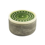 Sagebrook Home Round Cement Box, Green Glazed Lid 5``