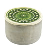 Sagebrook Home Round Cement Box, Green Glazed Lid 6``