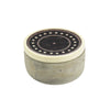 Sagebrook Home Round Cement Box, Purple Glaze Lid 3.75``