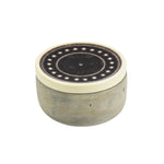 Sagebrook Home Round Cement Box, Purple Glaze Lid 3.75``