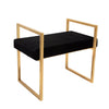 Sagebrook Home Black/Gold Velveteen Bench W/Handles