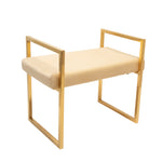 Sagebrook Home Gold/Beige Velveteen Bench