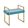 Sagebrook Home Velveteen Bench, Gold/Teal