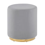 Sagebrook Home Gray/Gold Velveteen Stool