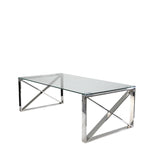 Sagebrook Home 12802-01 47" Silver Metal/Glass Cocktail table, Kd