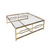 Sagebrook Home Stainless Steel/Glass Cocktail Table, Gold, Kd