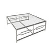 Sagebrook Home Stainless Steel/Glass Cocktail Table, Silver Kd