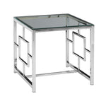 Sagebrook Home Silver Metal/Glass Accent Table, Kd