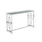 Sagebrook Home Silver Metal/Glass Console Table, Kd