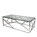 Sagebrook Home 12805-01 47" Modern Silver/Glass Cocktail Table, Kd