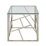 Sagebrook Home 12805-02 21.75" Modern Silver/Glass Accent Table, Kd