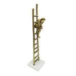 Sagebrook Home Gold, Ladder Sculpture, Person Sitting