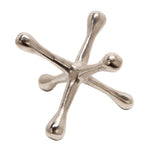 Sagebrook Home Silver Metal Jacks Sculpture, 8"