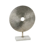 Sagebrook Home Silver Metal Disk On Stand 18``