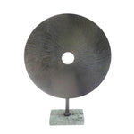Sagebrook Home Aluminum Black Disk On Green Base, 21``