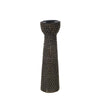 Sagebrook Home Ceramic 14" Bead Candle Holder Black/Gold