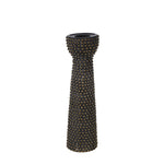 Sagebrook Home Ceramic 14" Bead Candle Holder Black/Gold