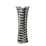 Sagebrook Home Matte Silver Cutout Vase 19``