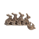 Sagebrook Home Polyresin 8" Hugging Bunnies, Copper