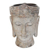 Sagebrook Home Decorative Resin Buddha Head Flower Pot, Stone
