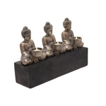 Sagebrook Home 13029-05 10" 3 Sitting Buddha Tealight Candle Holder