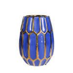Sagebrook Home Ceramic 10`` Decorative Vase Navy/Gold