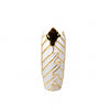 Sagebrook Home Ec, White/Gold Ceramic Leaf Vase 15.75``