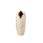 Sagebrook Home Ec, White/Gold Ceramic Leaf Vase 15.75``