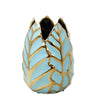 Sagebrook Home Ceramic 7.75"H Leaf Vase, Green